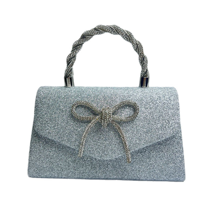 Glänzende Abendtasche mit Schleifen-Detail
