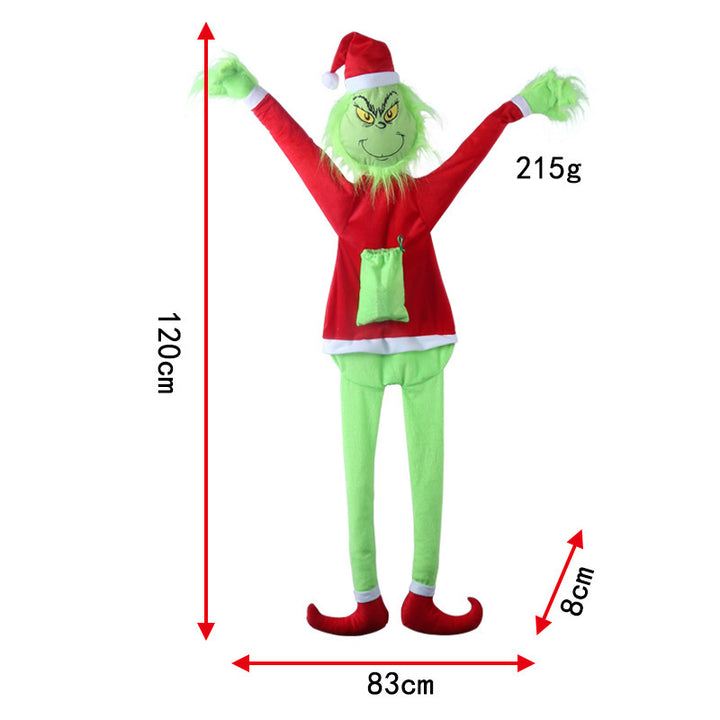 Lustiger Weihnachtsstrumpf mit Grinch-Motiv