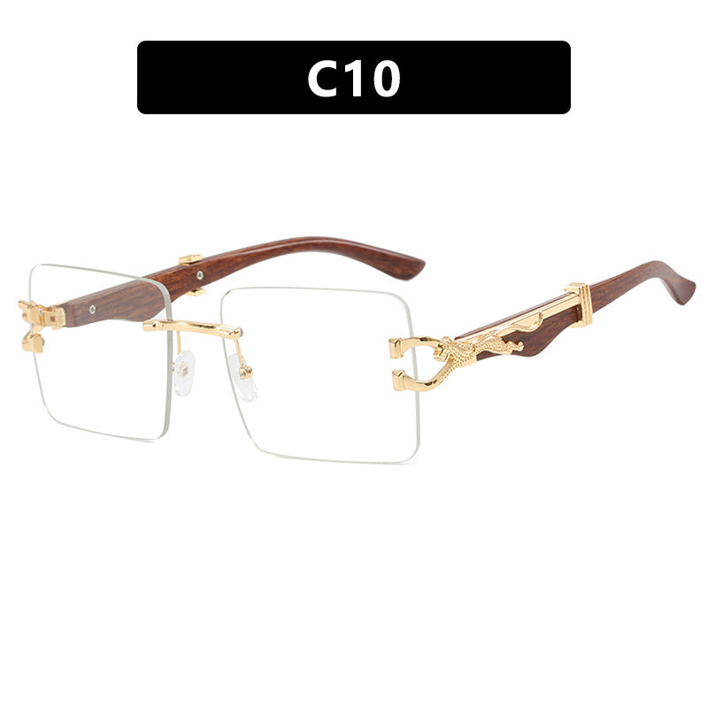 Damen elegante quadratische Sonnenbrille mit hochwertigem Holzrahmen Karnz