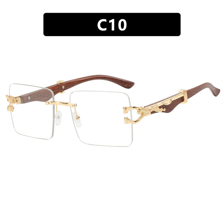 Damen elegante quadratische Sonnenbrille mit hochwertigem Holzrahmen Karnz