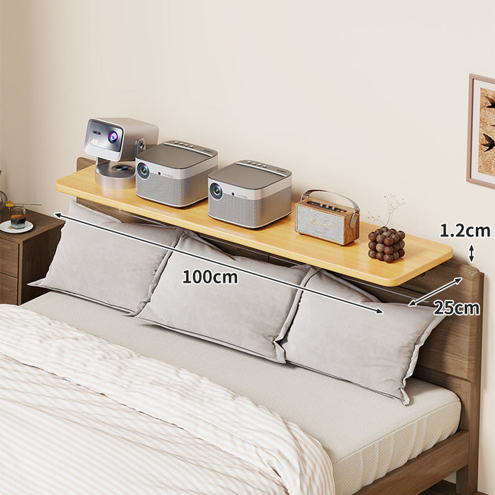 Slim Floating Kopfteil Nachttischregal mit ultra-dünnem Profil und abgerundeten Ecken
