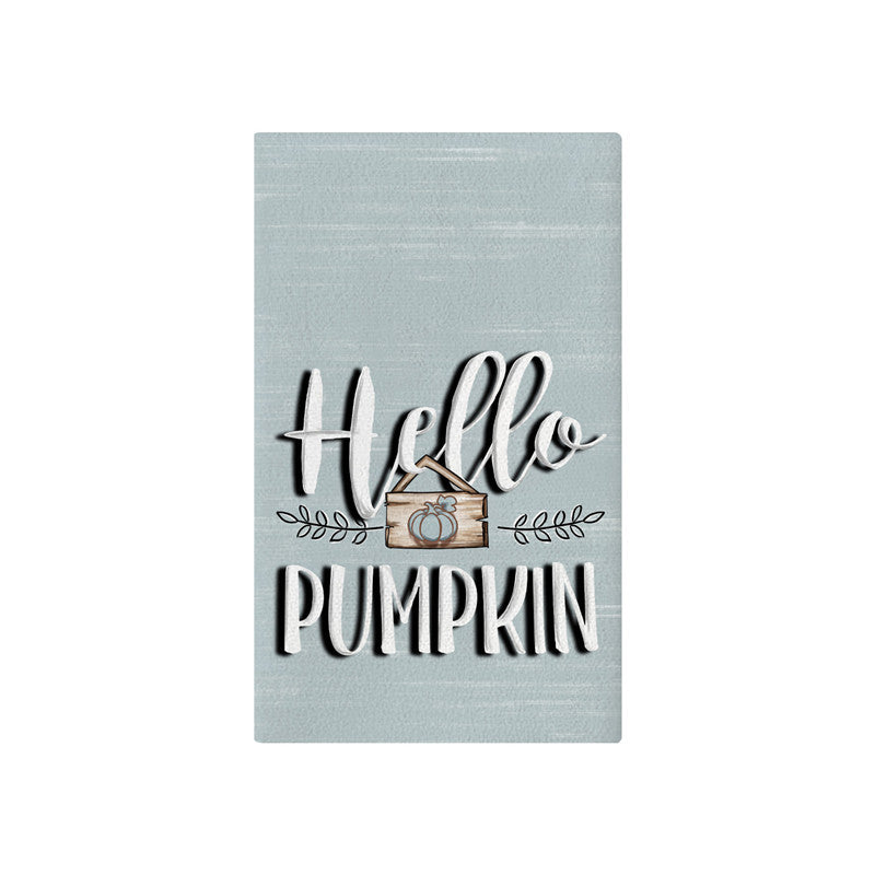 Vertikales Büffel-Karierter Herbstgarten-Banner mit bemalter Kürbis-Illustration