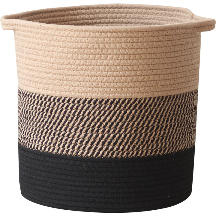 Moderner Aufbewahrungskorb mit grauem Strickmuster Karnz