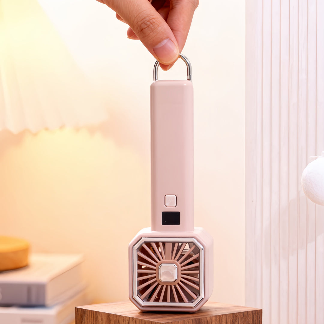 Unisex Tragbarer Handventilator mit digitaler Geschwindigkeitsanzeige Karnz