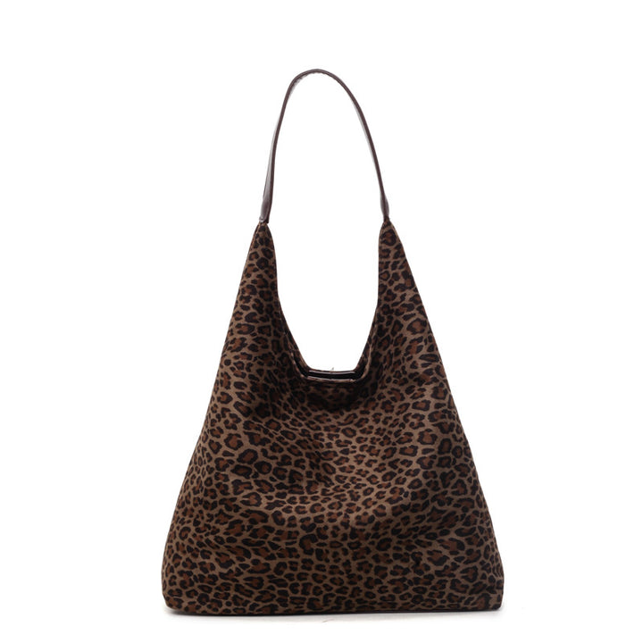 Wildleder Leopardprint Hobo Tasche Karnz