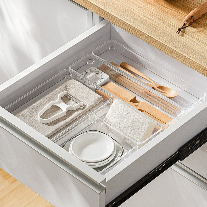 Transparente Kühlschrank-Türablage mit Riffelboden und Clipbefestigung