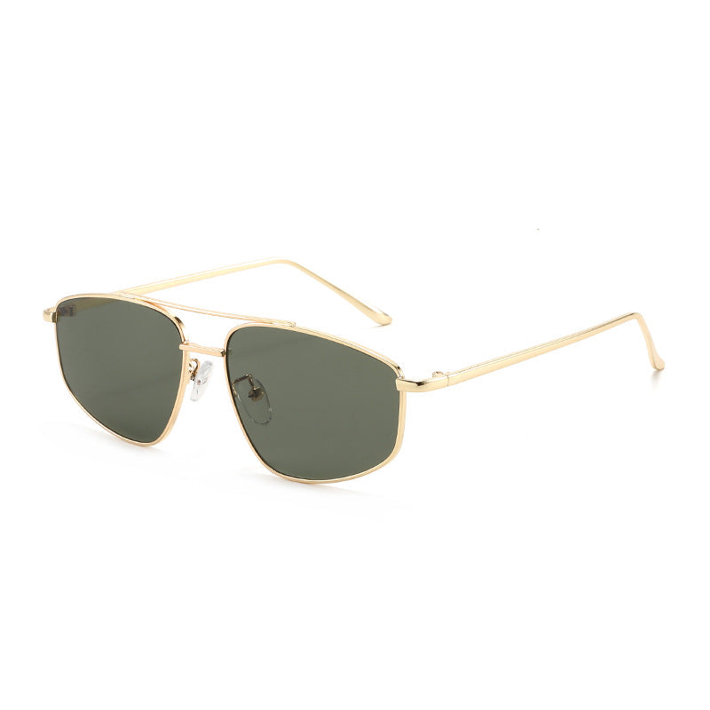 Damen geometrische Sonnenbrille mit hochwertigem Metallrahmen und polarisierenden Gläsern Karnz