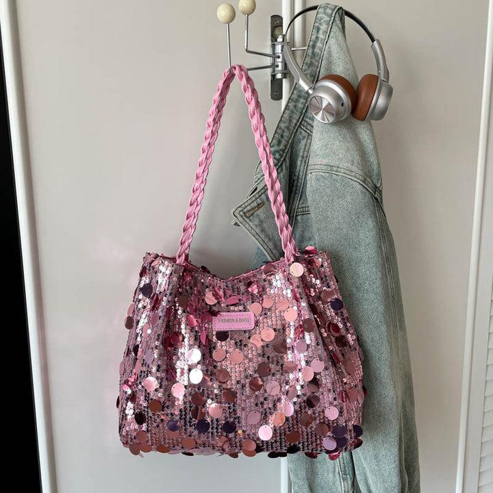 Glamouröse Pailletten Schultertasche