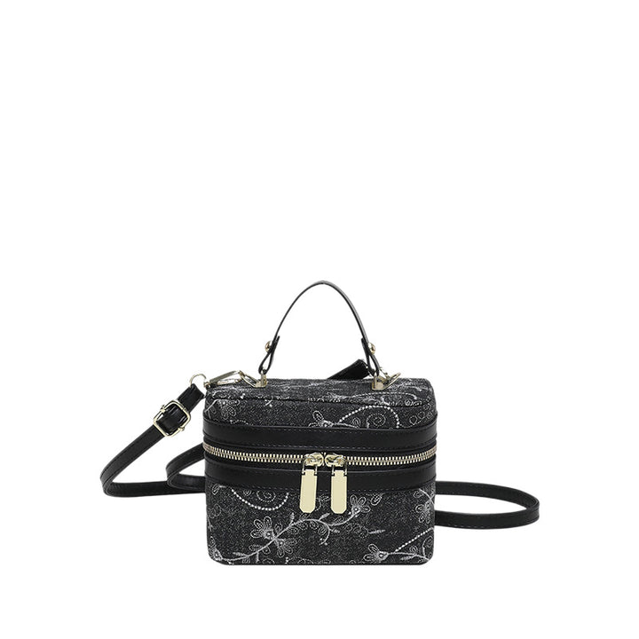 Blumenverzierte Kosmetiktasche