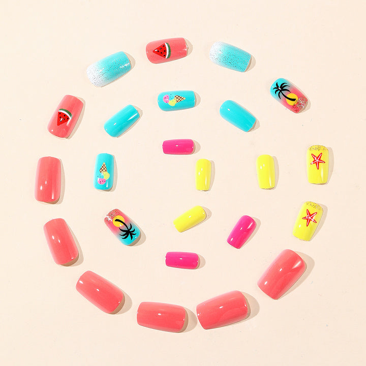 Sommer-inspiriertes 3D-Nagelkunst-Set Karnz
