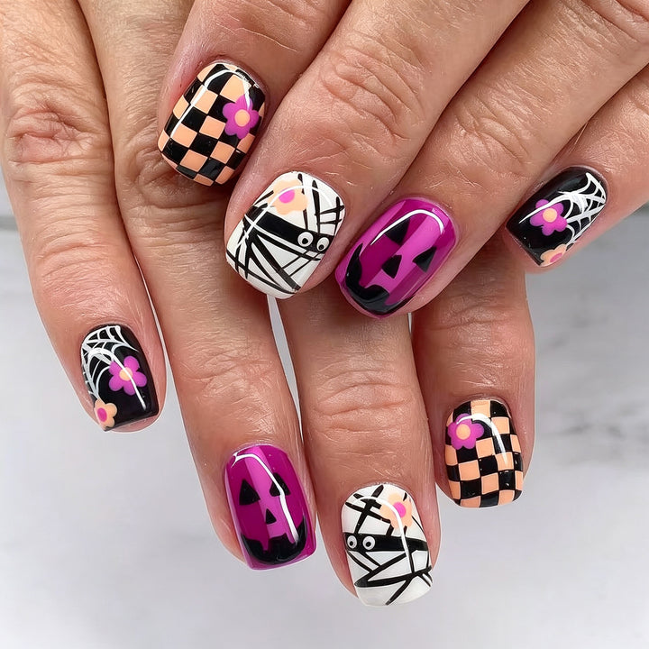 Verspielt Halloween-Themen Press-On Nagelset