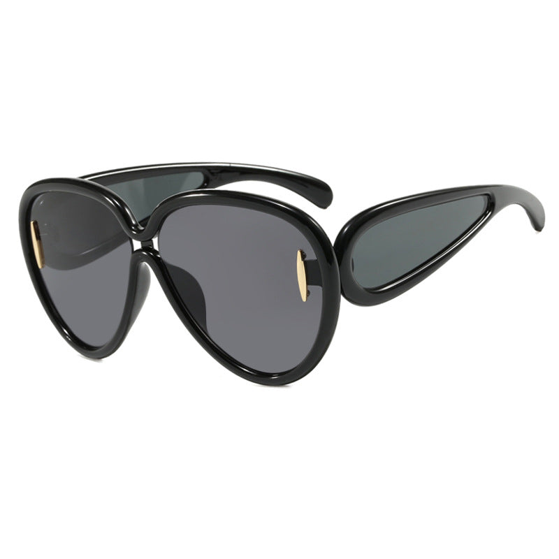 Damen extravagante Sonnenbrille im kreativen Design Karnz