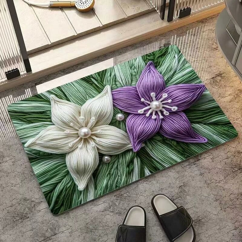 Blumeninspiriertes dekoratives Teppichmatte