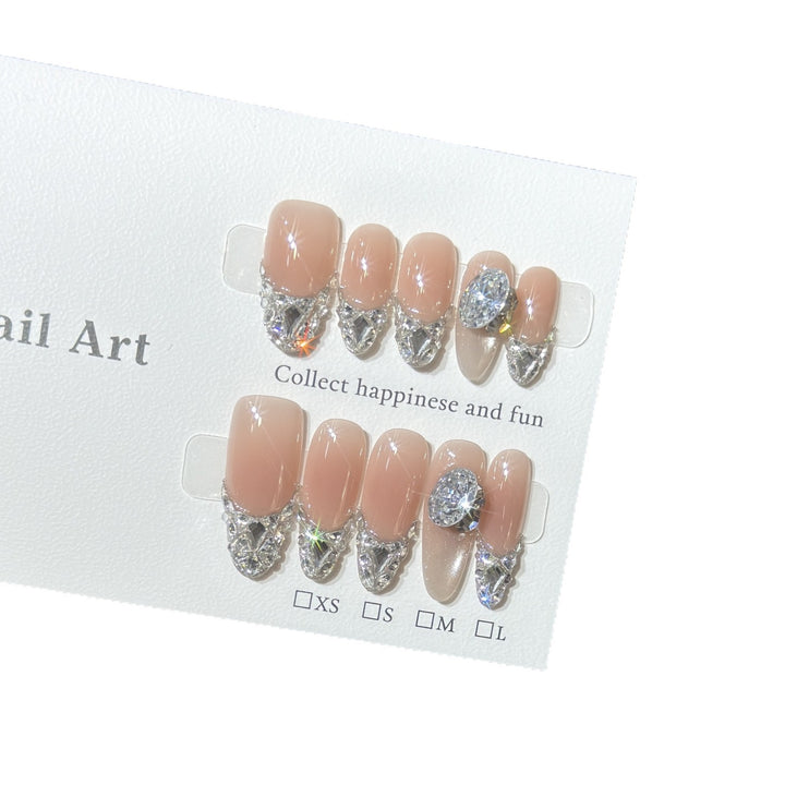 Elegantes Strass Press-On Nagelset