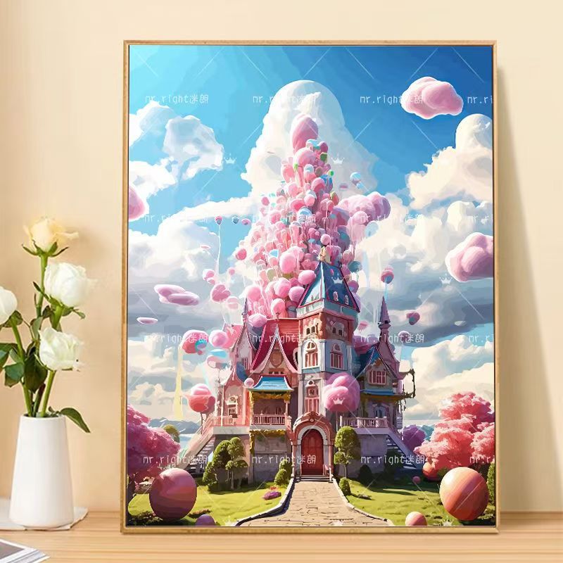 Skurrile Fantasy Landschaft Kunst Leinwand Karnz
