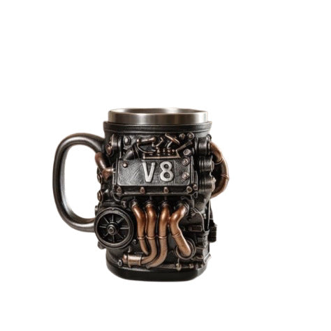 Kaffeebecher im V8 Motor-Design Karnz