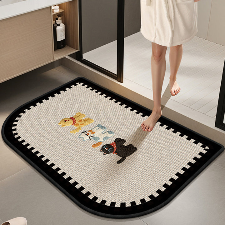 Absorbierende rutschfeste Badematte mit Wintermotiv