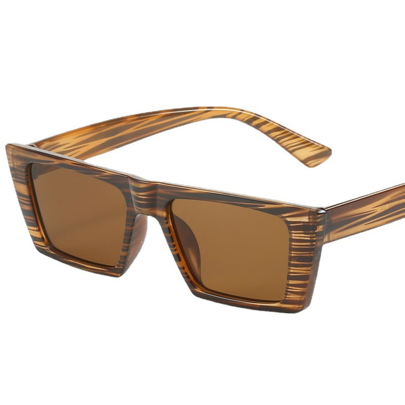 Damen geometrische Sonnenbrille mit trendigem, eckigem Rahmen Karnz