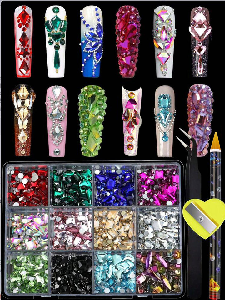 Dekoratives Nagelkunst Strass Kit