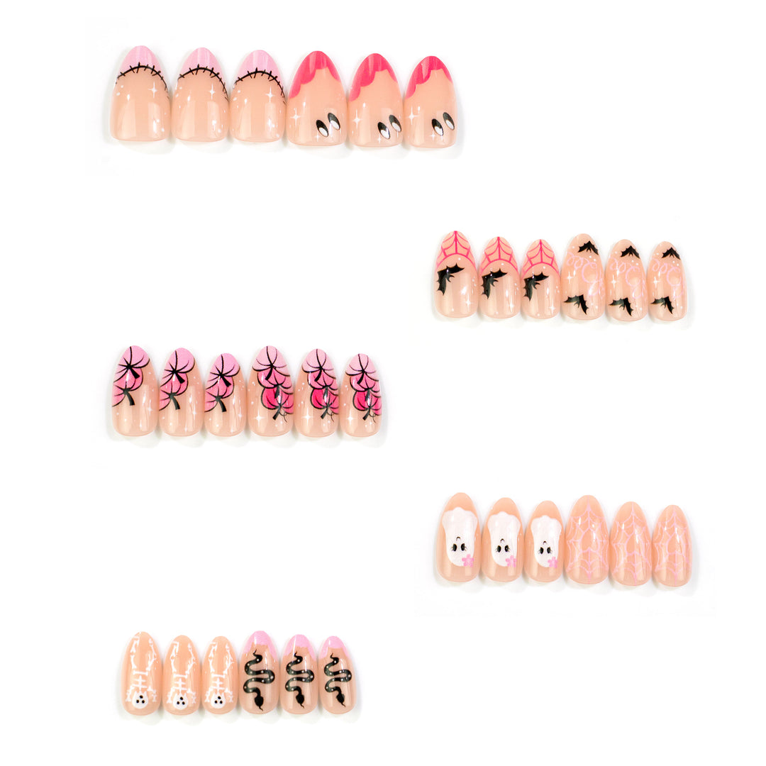 Thematisches Halloween Press-On Nagelkunst Set