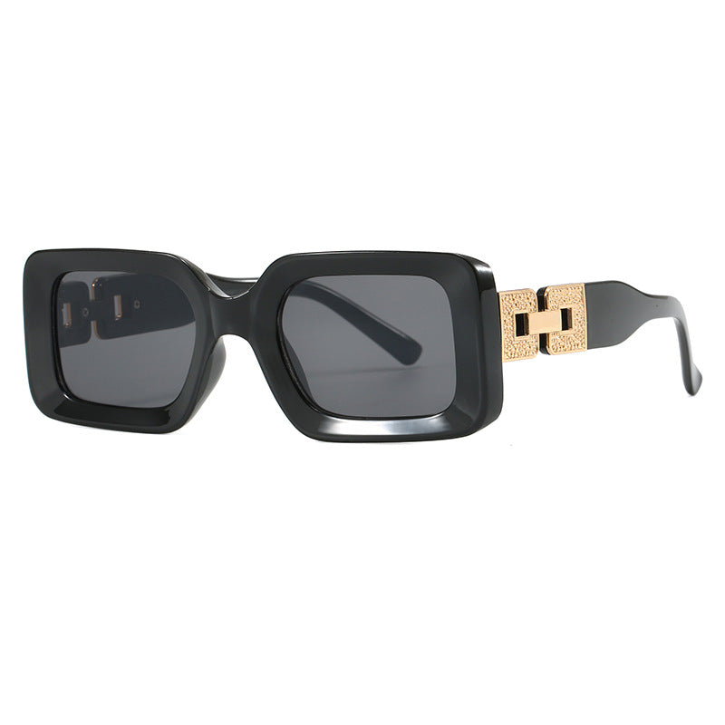 Damen Polygone Sonnenbrille mit glamourösem Verzierungsrahmen Karnz