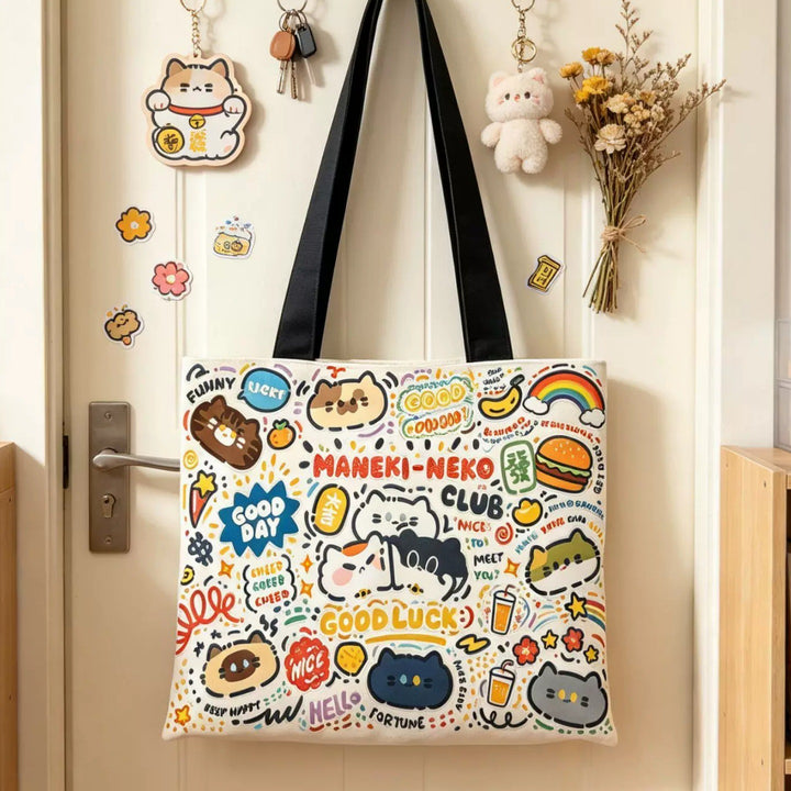 Trendige illustrierte Canvas-Tote-Tasche
