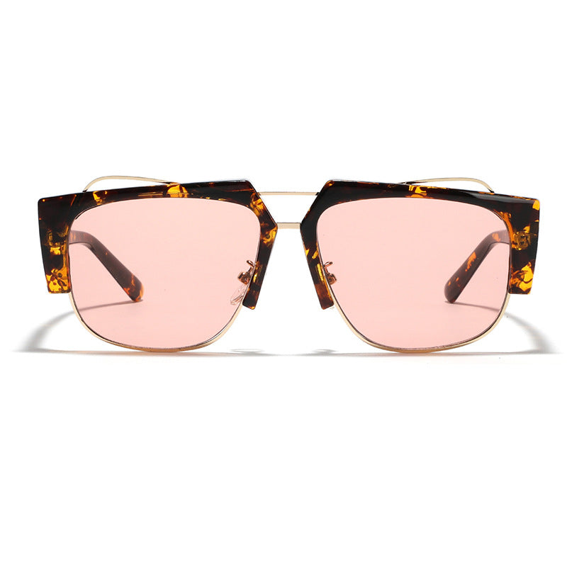 Damen trendige quadratische Sonnenbrille mit kontrastierendem Rahmen Karnz