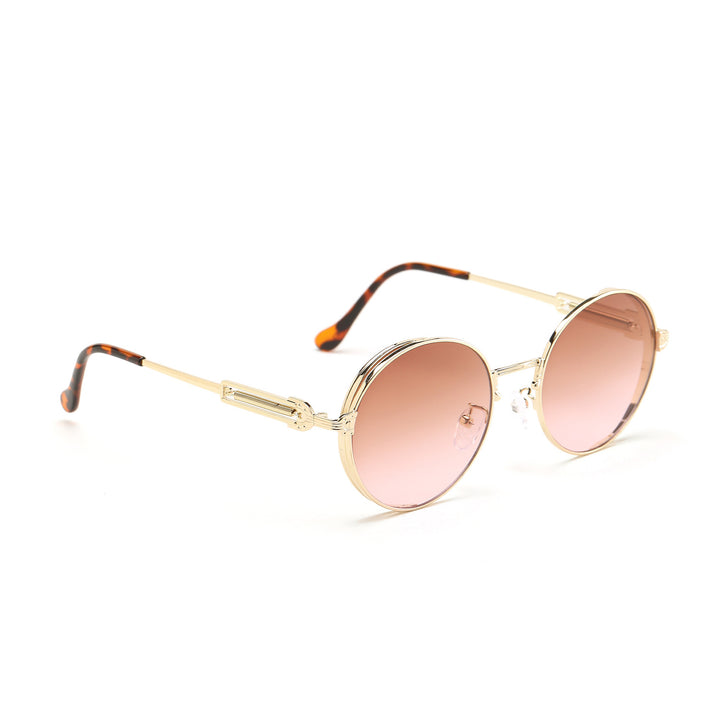 Damen runde Vintage-Sonnenbrille mit exklusivem Metallrahmen Karnz