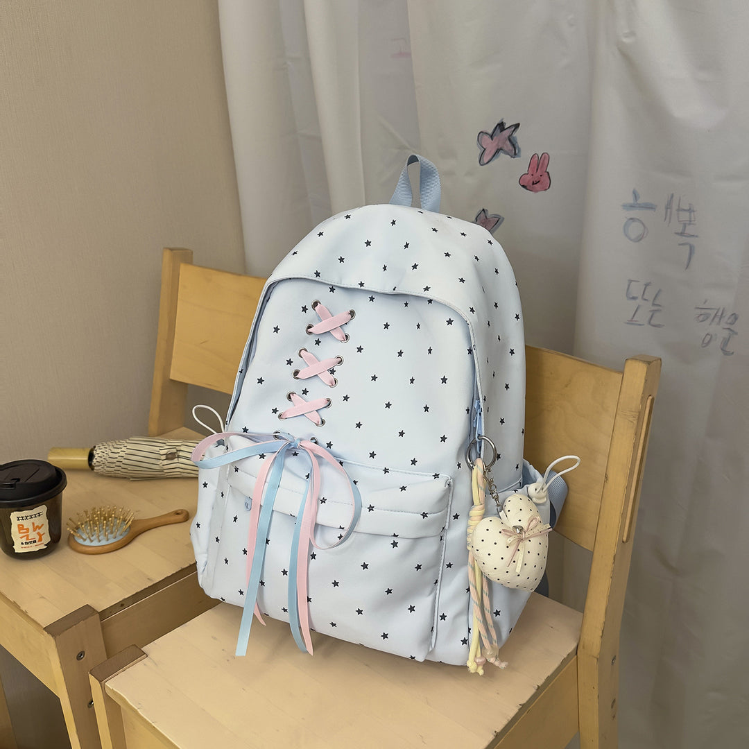 Niedlicher Schnürung Sternen Druck Rucksack