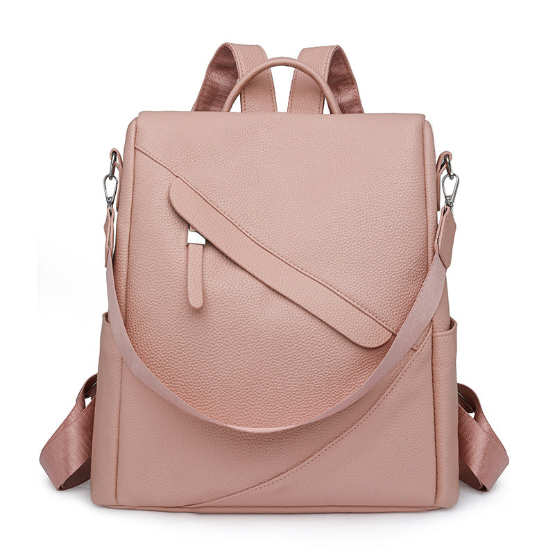 Chic Texturierter Leder Rucksack Karnz
