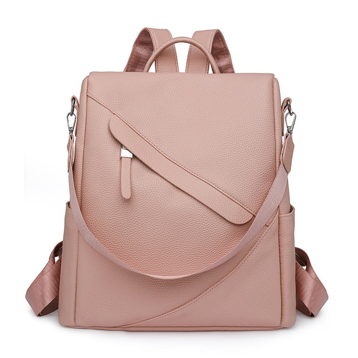 Chic Texturierter Leder Rucksack Karnz