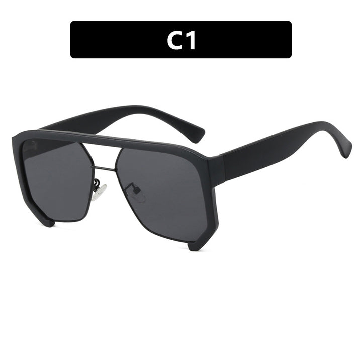 Damen modische Oversized-Sonnenbrille mit eleganter, facettierter Rahmenkonstruktion Karnz