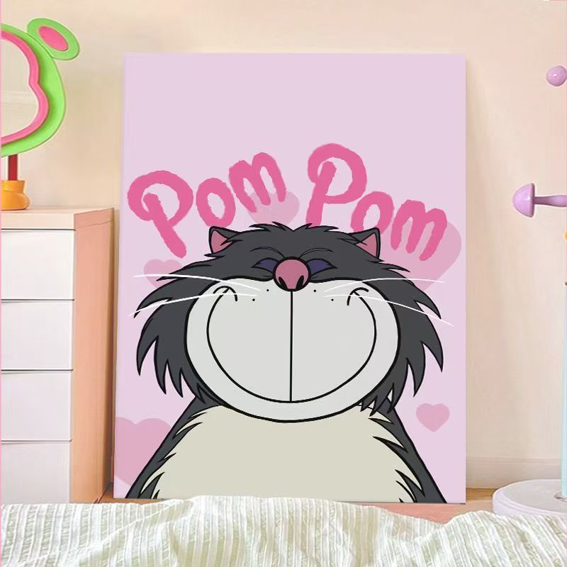 Verspielt Cartoon Katze Wandkunst Karnz
