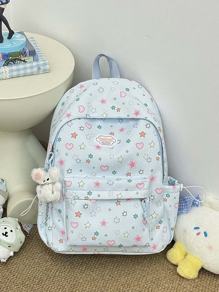 Niedlicher Rucksack mit Stern- und Herzmuster