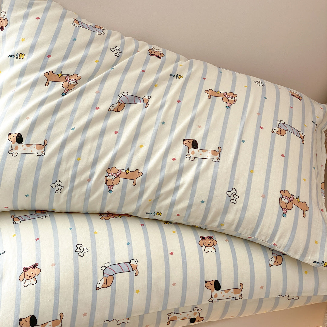 Children's Printed Cotton Duvet Cover Set with Matching Pillowcases