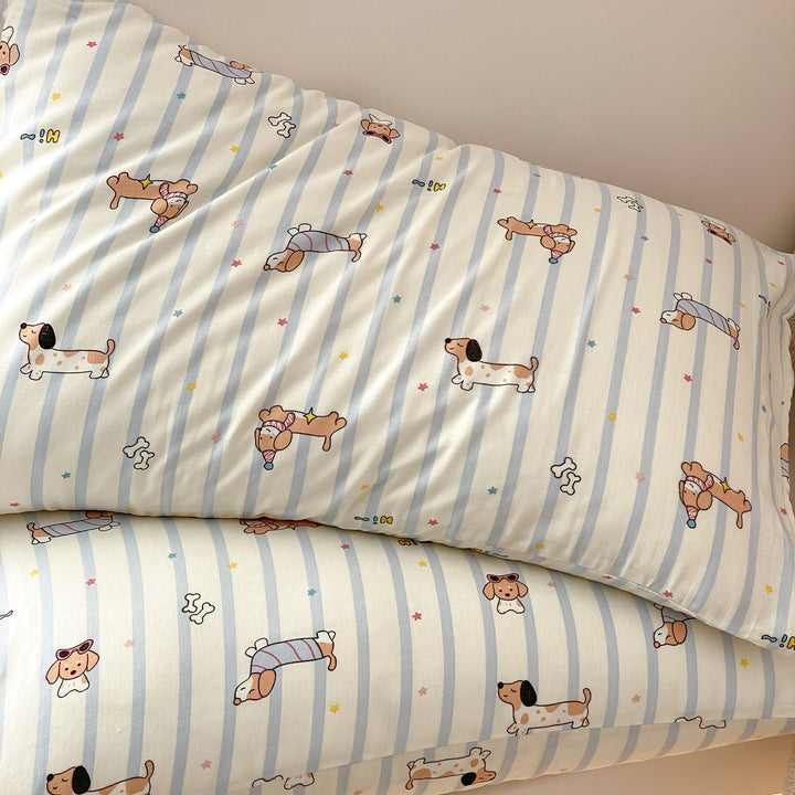 Children's Printed Cotton Duvet Cover Set with Matching Pillowcases