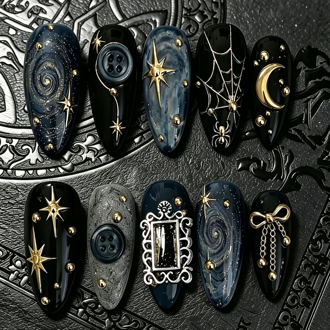 Himmlisches Thema Press-On Nagelkunst Karnz