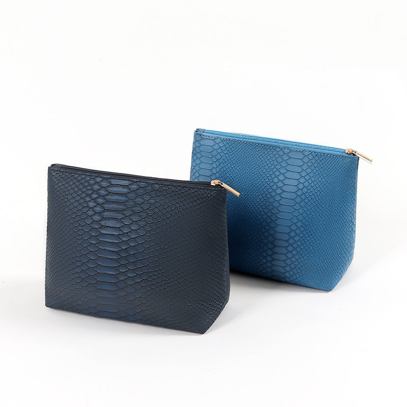 Texturierte Kunstleder-Make-up-Tasche