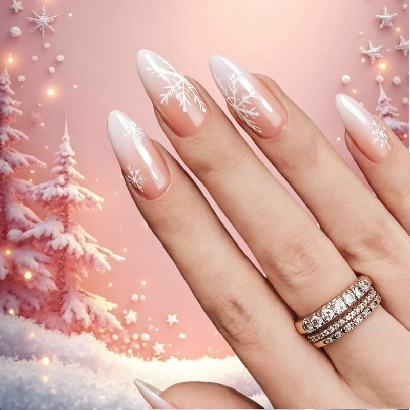 Schneeflocke Ombre Drucknägel Karnz