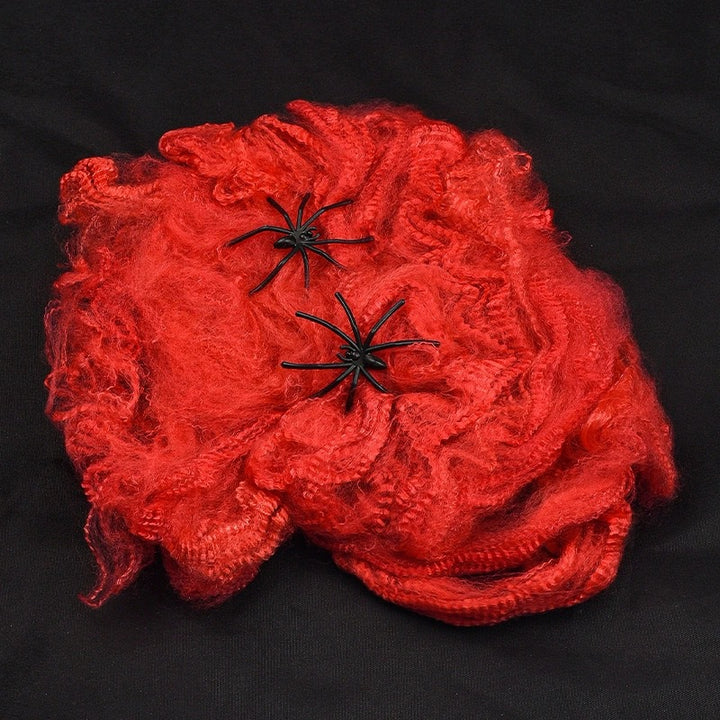 Dekorative Halloween Spinnennetz mit Kunstspinnen