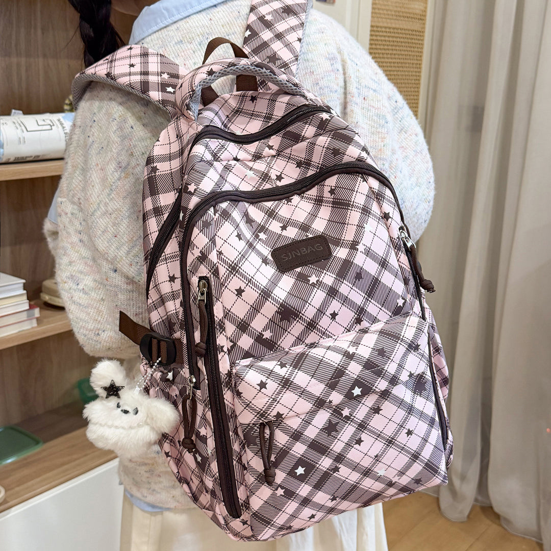 Kariertes Muster Rucksack Karnz