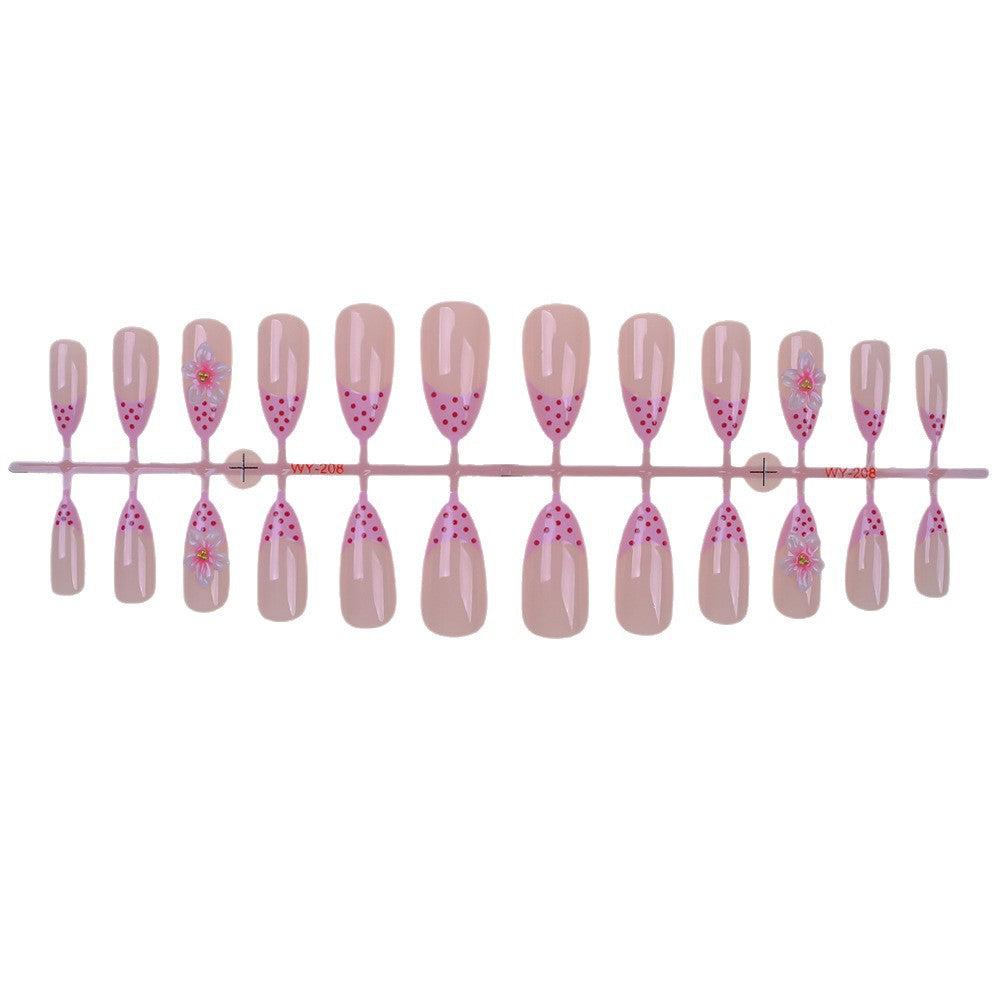 Künstlerisches Floral-Akzent Press-On Nail Set Karnz 1787294359