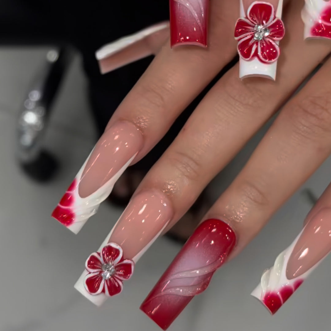Floral Akzent Nagelkunst Verlängerungen Karnz