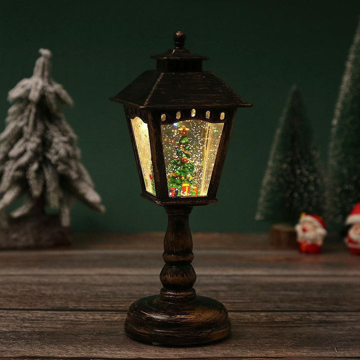 Nostalgische Weihnachtslaterne mit Santa Figur Karnz