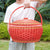 Damen Rattan Aufbewahrungskorb mit Deckel Karnz