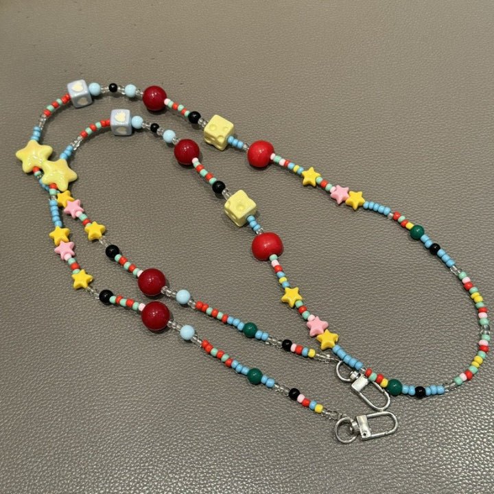 Bunte Perlenbrille Kette Karnz