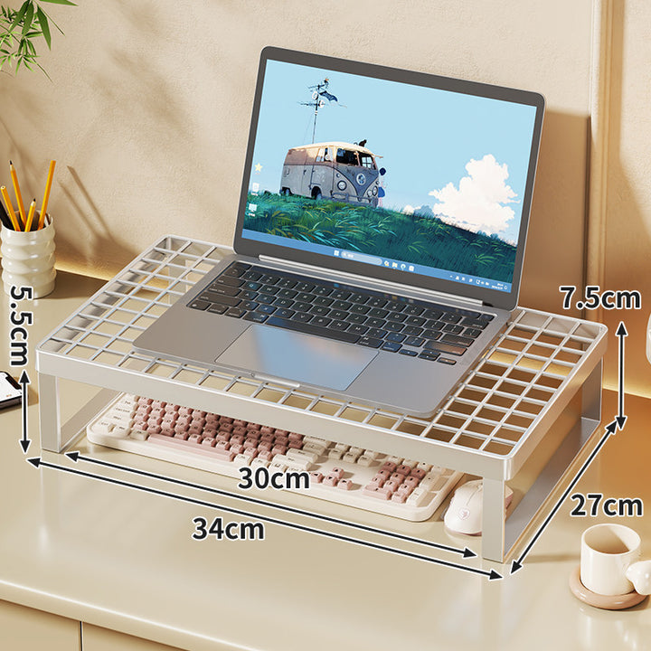 Erhöhter Mesh Laptop-Ständer mit Stauraum unter der Tastatur