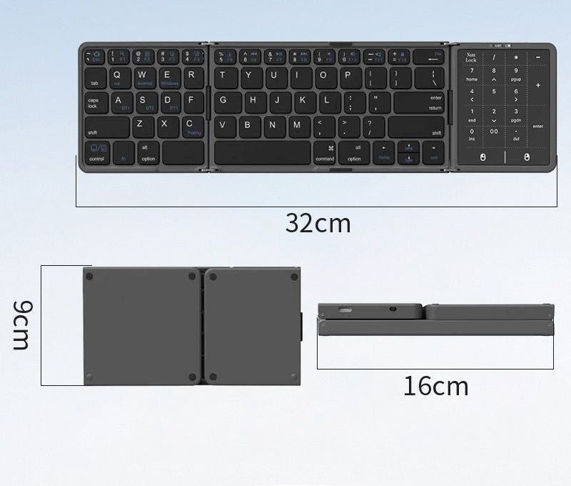 Kompakte Bluetooth-Tastatur mit Ziffernblock Karnz