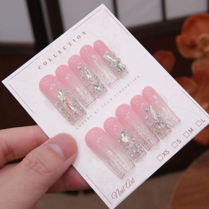 Luxus Glitzer Acryl Press-On Nagelset