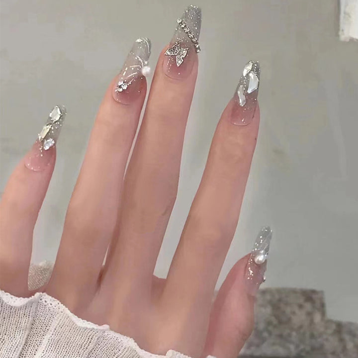 Elegante Verzierte Stiletto Press-On Nägel Karnz